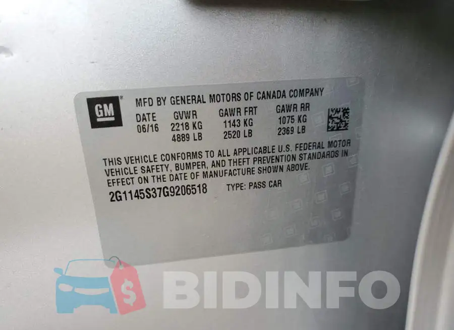 2G1145S37G9206518 Photo# 10