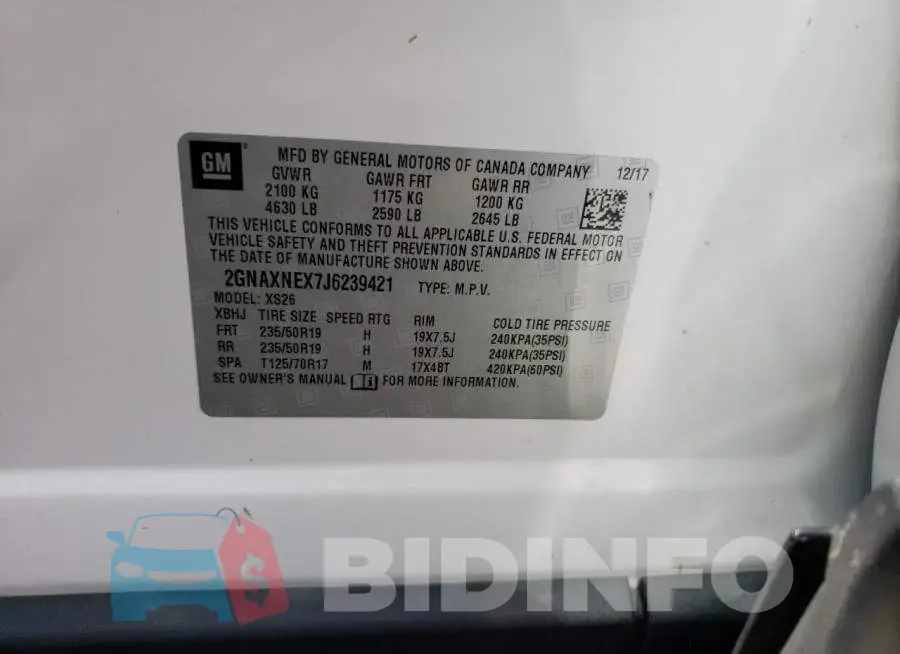 2GNAXNEX7J6239421 Photo# 10