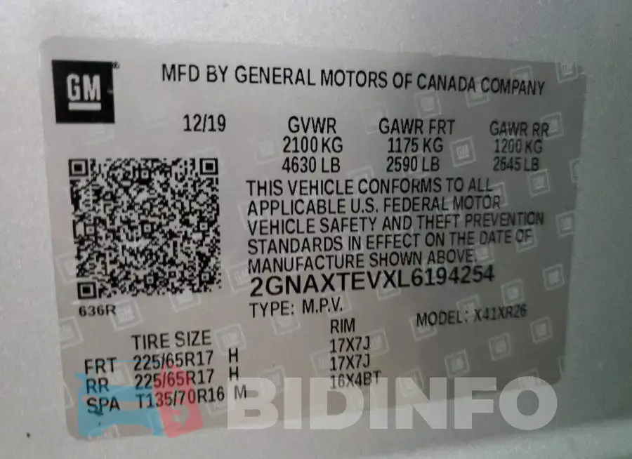 2GNAXTEVXL6194254 Photo# 10