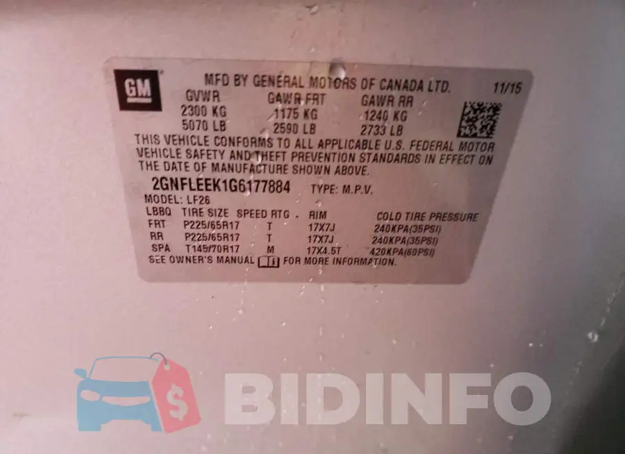 2GNFLEEK1G6177884 Photo# 10