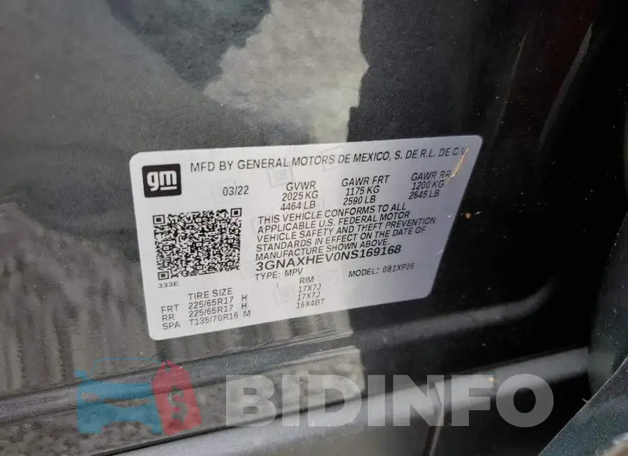 3GNAXHEV0NS169168 Photo# 10