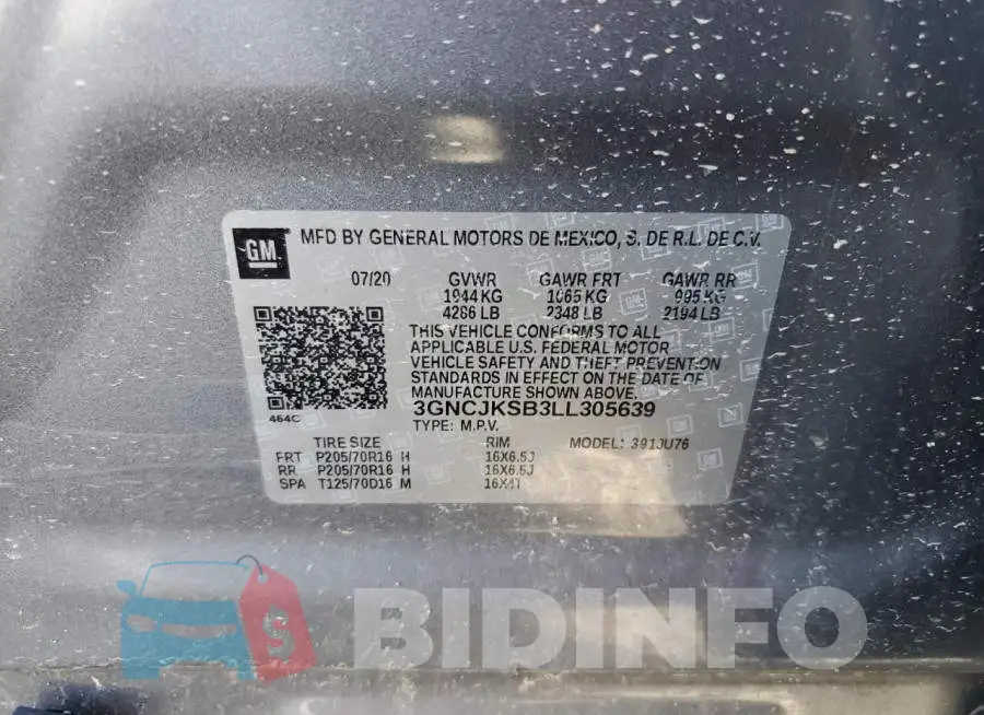 3GNCJKSB3LL305639 Photo# 10