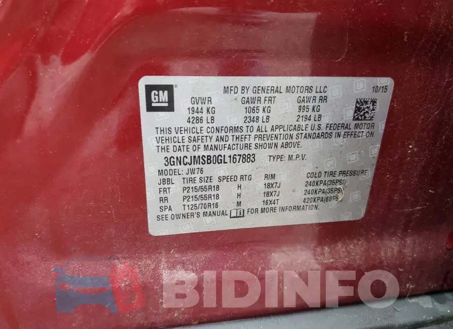 3GNCJMSB0GL167883 Photo# 10