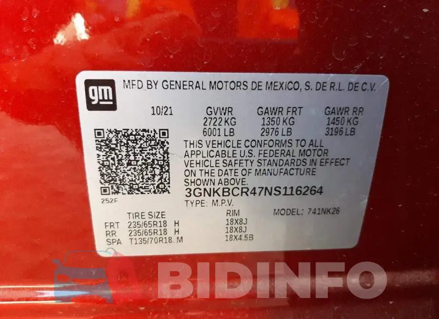 3GNKBCR47NS116264 Photo# 10