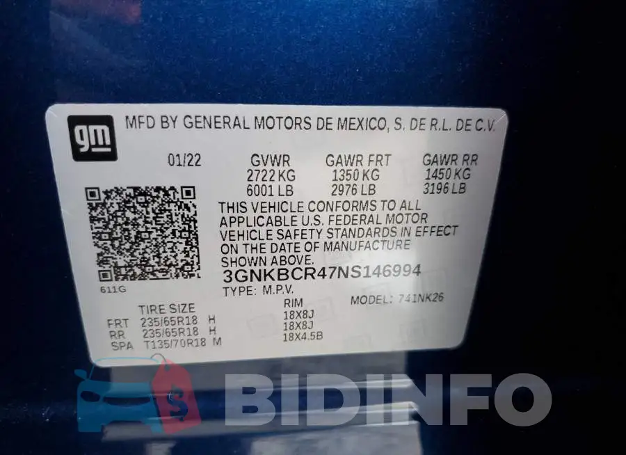 3GNKBCR47NS146994 Photo# 10