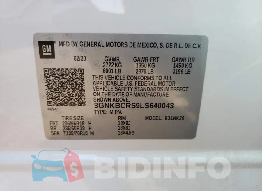 3GNKBCRS9LS640043 Photo# 13