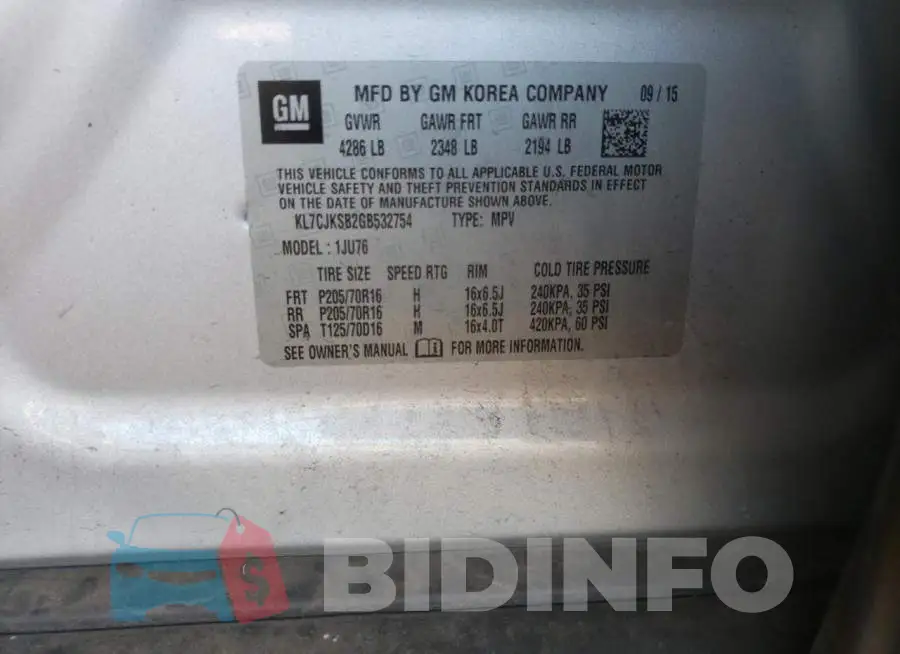 KL7CJKSB2GB532754 Photo# 10