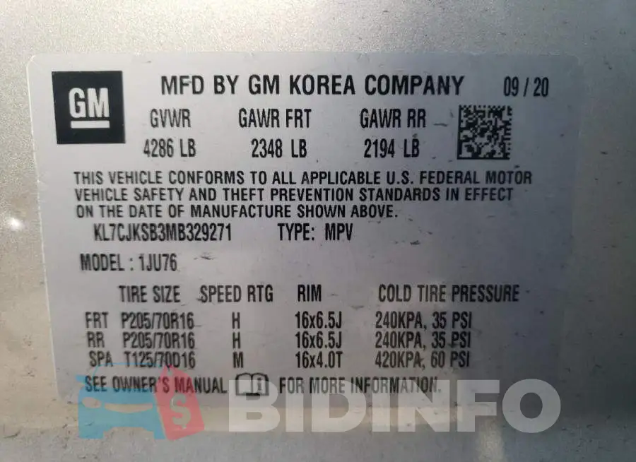 KL7CJKSB3MB329271 Photo# 10