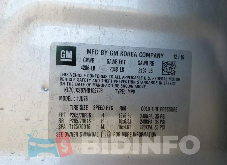 KL7CJKSB7HB102798 Photo# 10