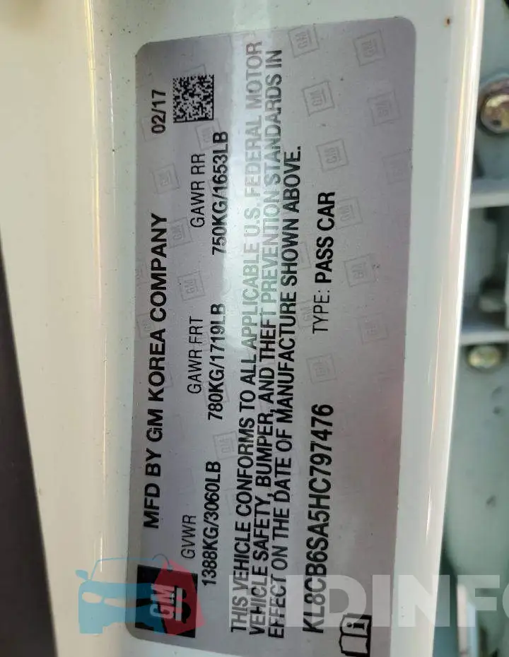 KL8CB6SA5HC797476 Photo# 10