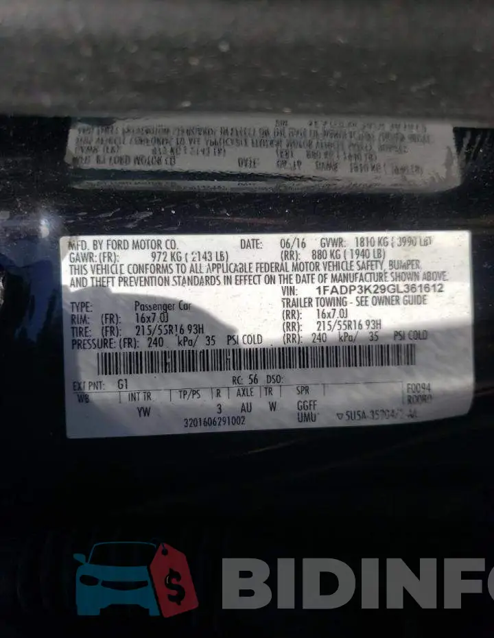 1FADP3K29GL361612 Photo# 10