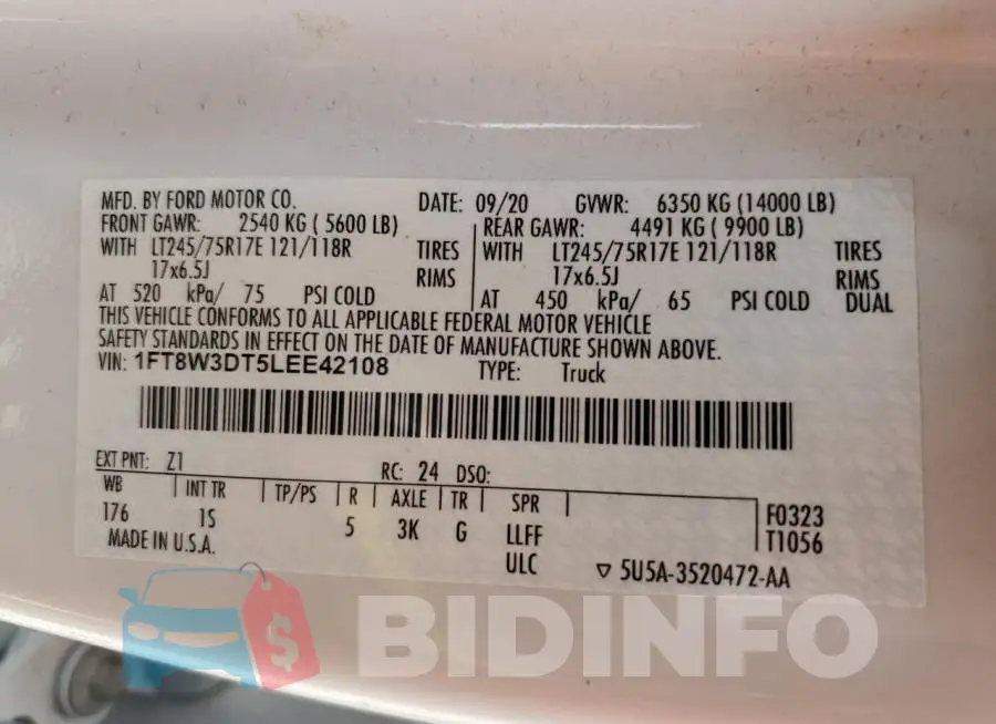 1FT8W3DT5LEE42108 Photo# 10