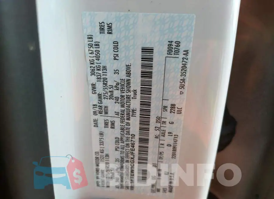 1FTEW1CGXJFE46710 Photo# 10