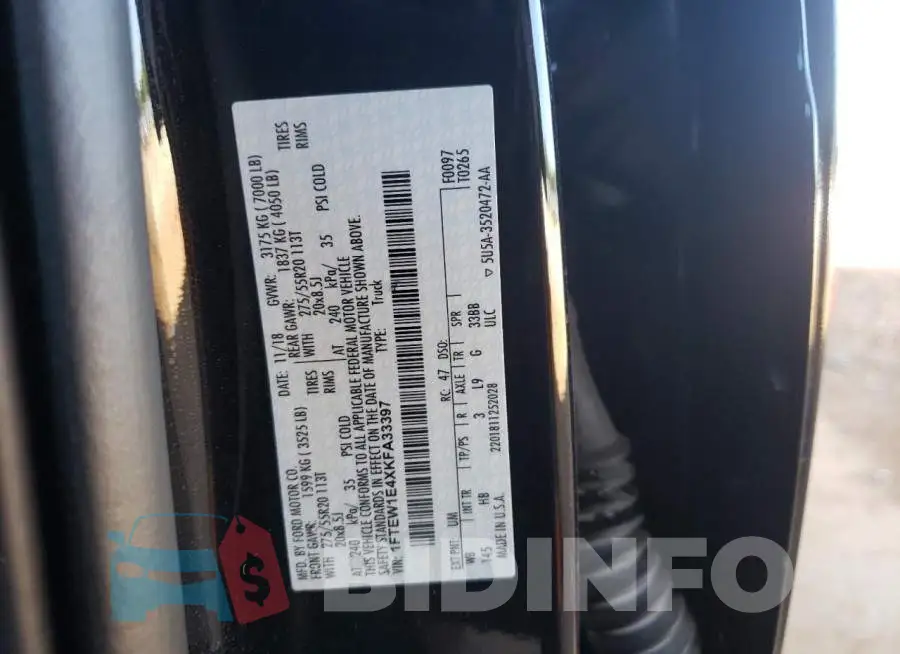 1FTEW1E4XKFA33397 Photo# 10