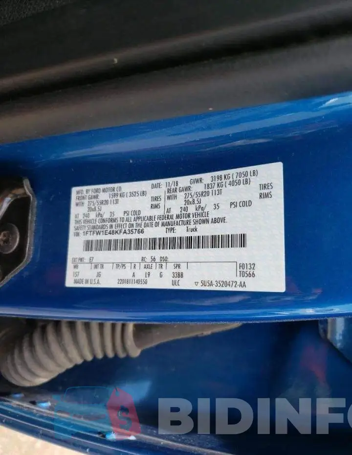 1FTFW1E48KFA35766 Photo# 10