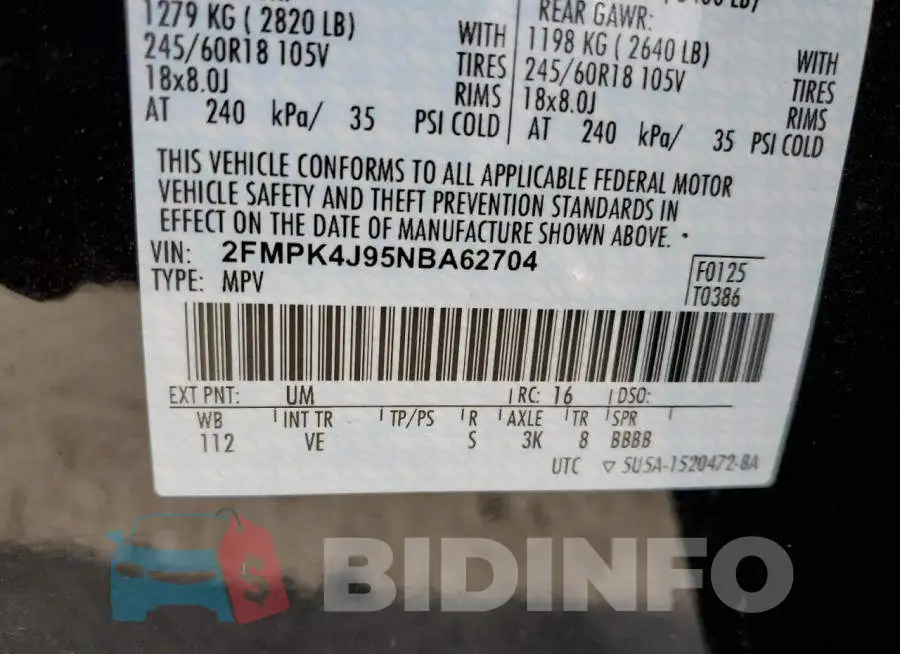 2FMPK4J95NBA62704 Photo# 10