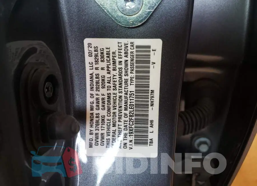 19XFC2F82LE011751 Photo# 10