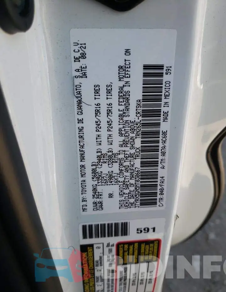 3TYRX5GN5MT030667 Photo# 10
