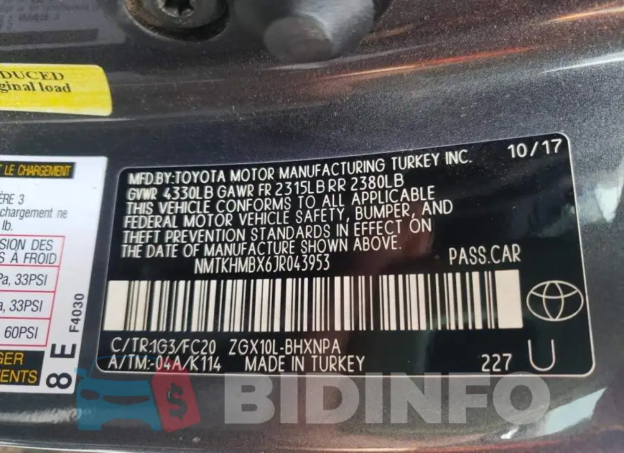 NMTKHMBX6JR043953 Photo# 10