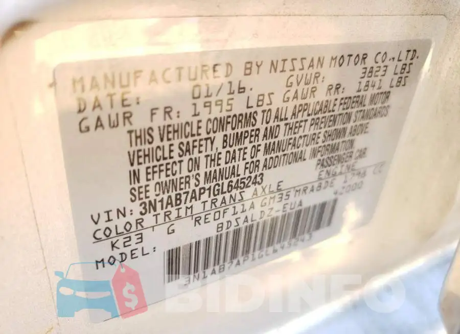 3N1AB7AP1GL645243 Photo# 10