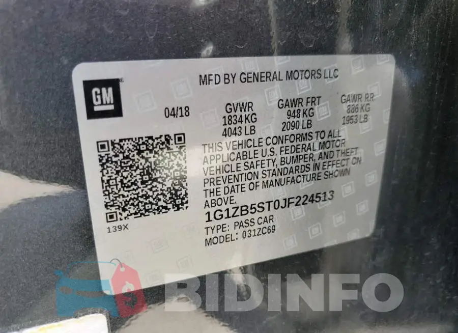 1G1ZB5ST0JF224513 Photo# 10