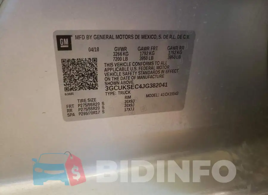 3GCUKSEC4JG382041 Photo# 10