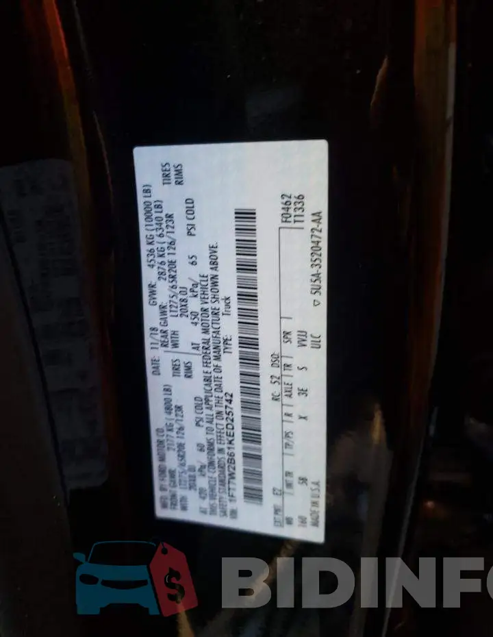 1FT7W2B61KED25742 Photo# 10