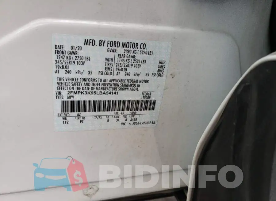 2FMPK3K95LBA54141 Photo# 10