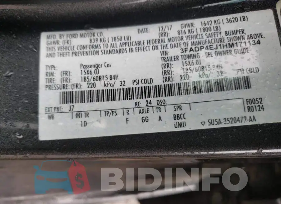 3FADP4EJ1HM171134 Photo# 10