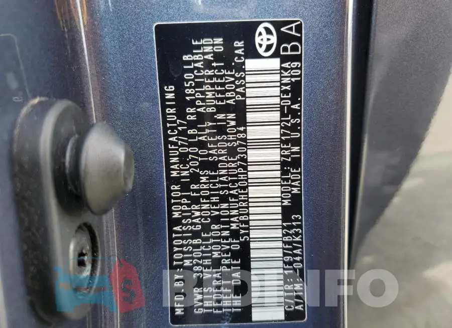5YFBURHE0HP730784 Photo# 10