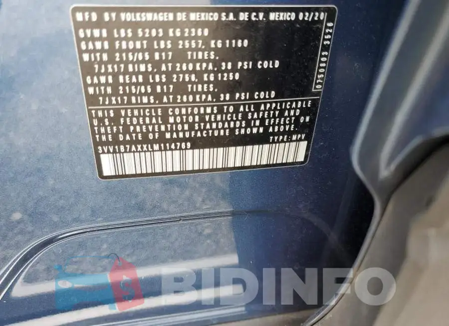 3VV1B7AXXLM114769 Photo# 10