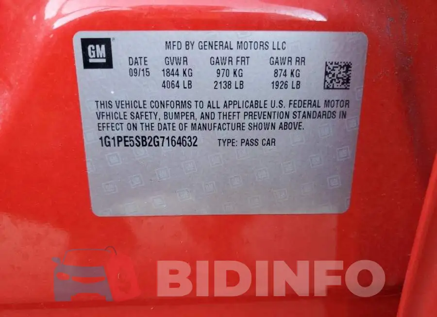 1G1PE5SB2G7164632 Photo# 10