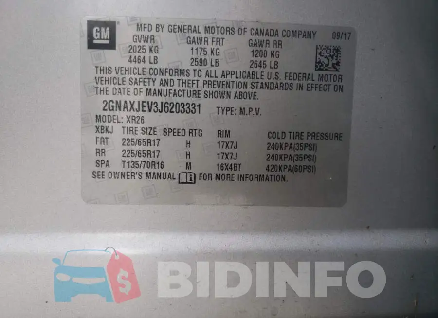 2GNAXJEV3J6203331 Photo# 10