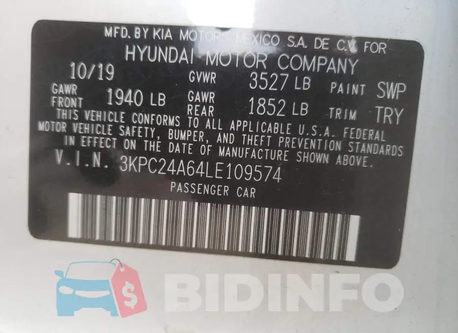 3KPC24A64LE109574 Photo# 10