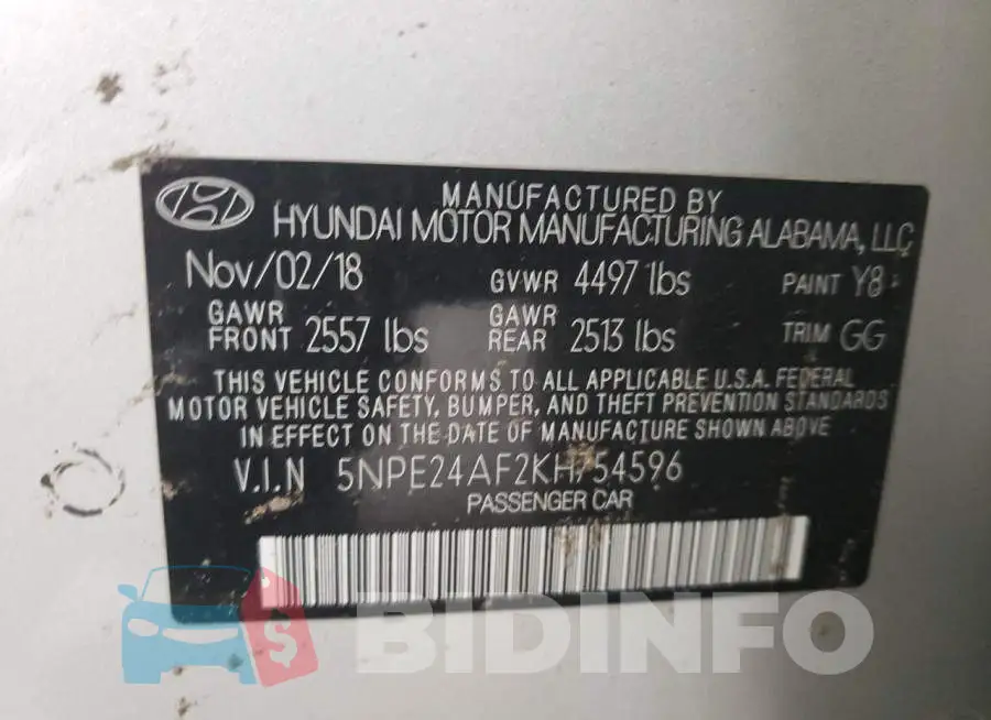 5NPE24AF2KH754596 Photo# 10