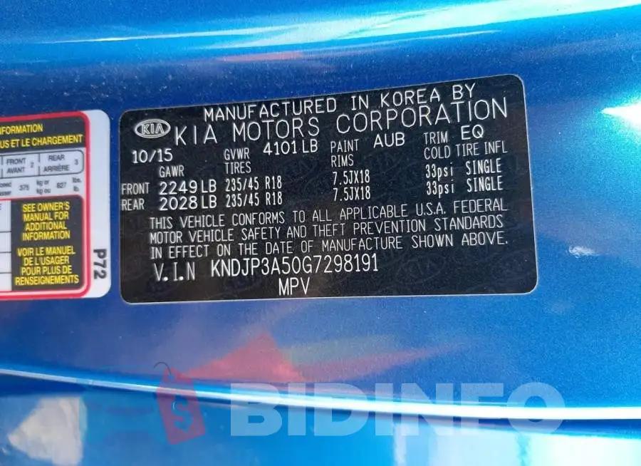 KNDJP3A50G7298191 Photo# 10