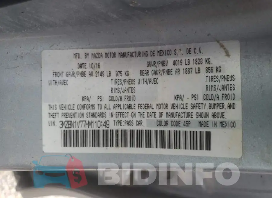 3MZBN1V77HM110149 Photo# 10