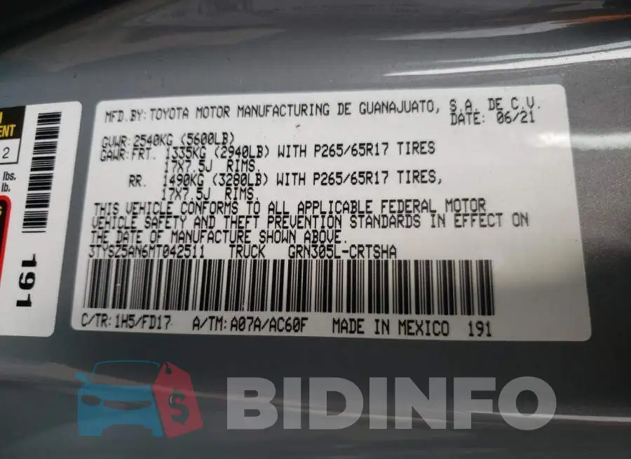 3TYSZ5AN6MT042511 Photo# 10