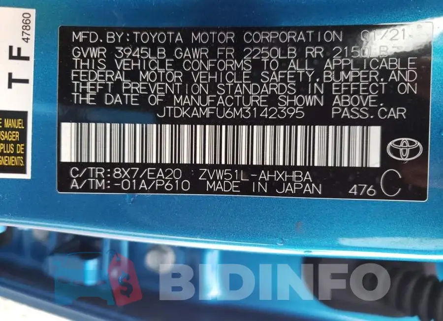 JTDKAMFU6M3142395 Photo# 10