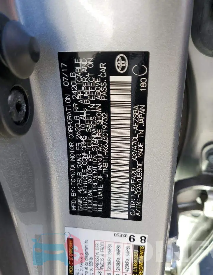 JTNB11HK6J3019732 Photo# 10