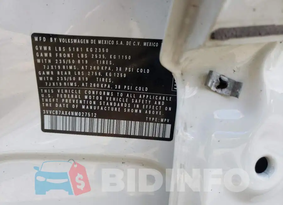 3VVCB7AX4NM027512 Photo# 10