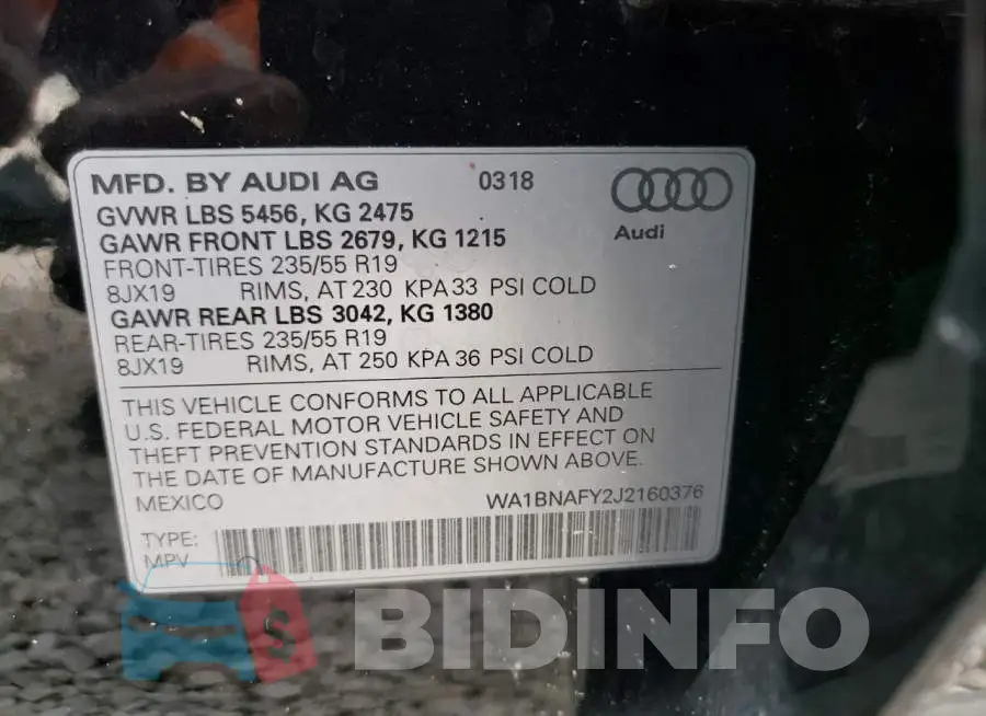 WA1BNAFY2J2160376 Photo# 10