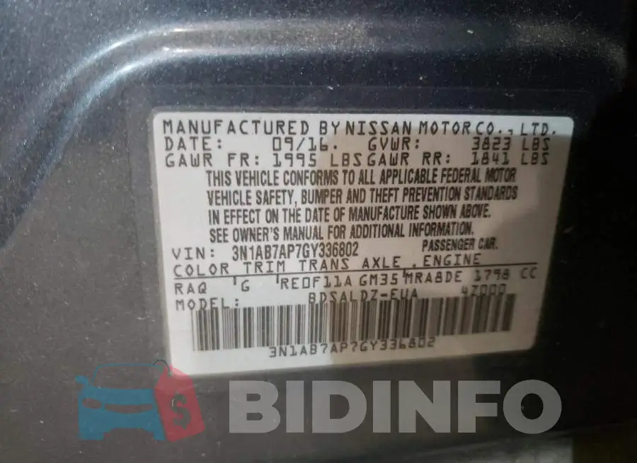 3N1AB7AP7GY336802 Photo# 10