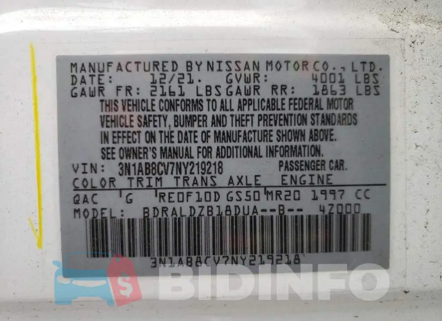 3N1AB8CV7NY219218 Photo# 10