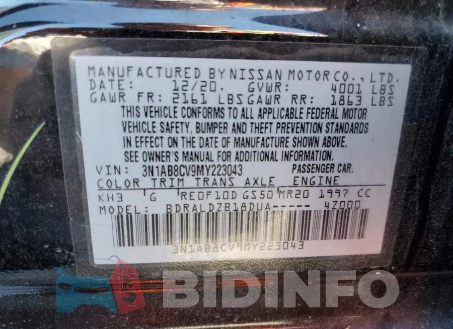 3N1AB8CV9MY223043 Photo# 10