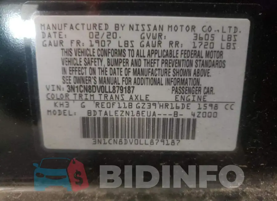 3N1CN8DV0LL879187 Photo# 10