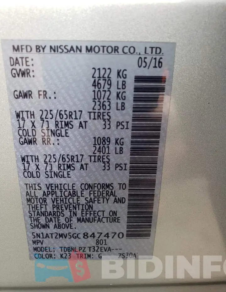 5N1AT2MV5GC847470 Photo# 10