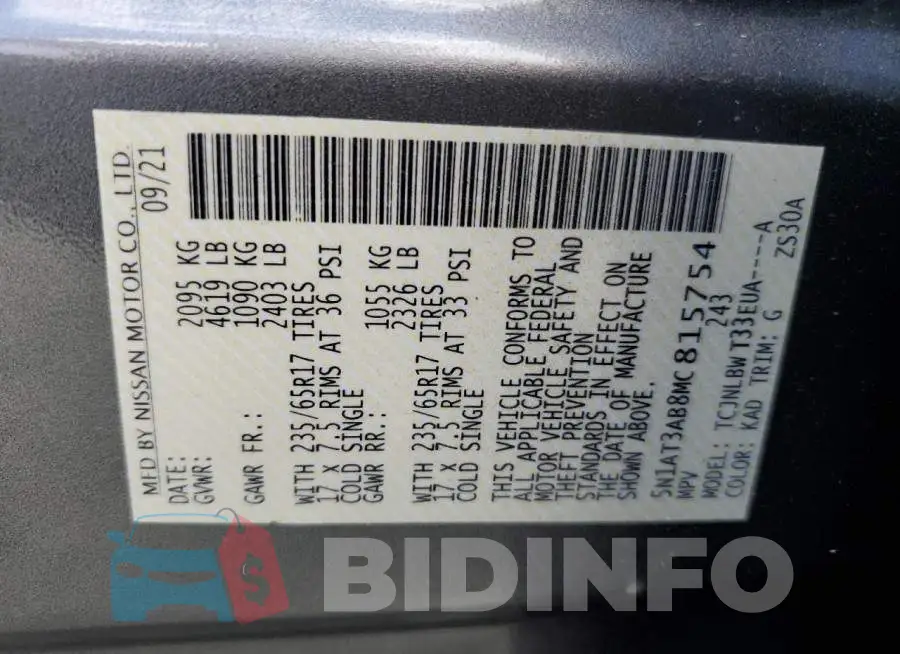 5N1AT3AB8MC815754 Photo# 10