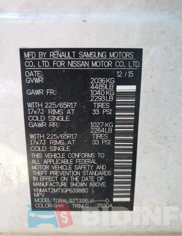 KNMAT2MT1GP633880 Photo# 10