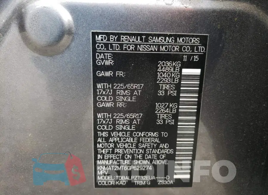 KNMAT2MT6GP629274 Photo# 10